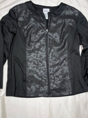 Bon Worth Black Zip-Front Textured Jacket